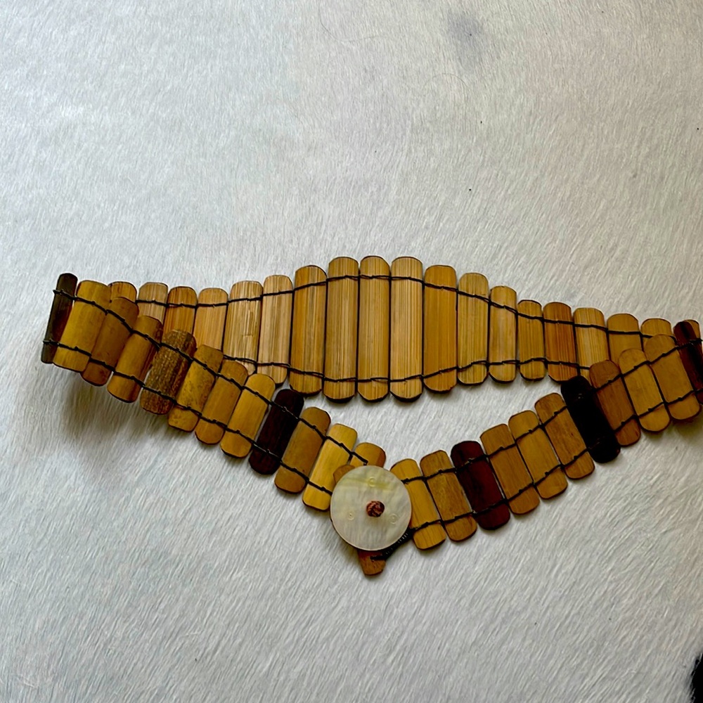 Hand made Bamboo belt with Mother of Pearl